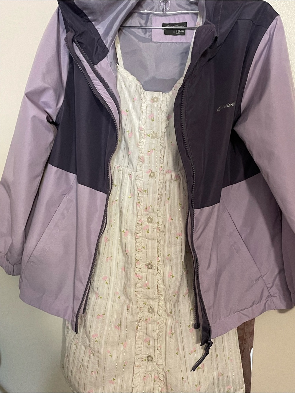 Girls Tahari Dress, Eddie Bauer Windbreaker rain Jacket 7/8 M Kids Bundle Lot
